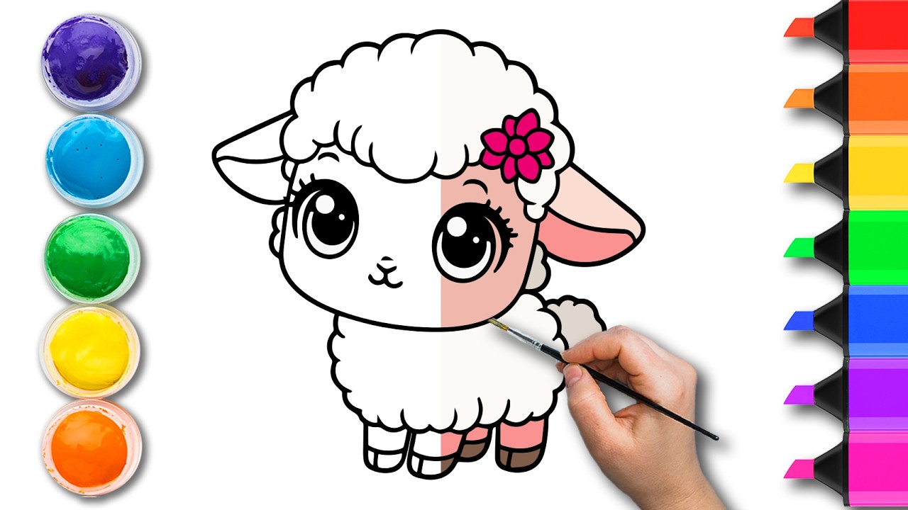 How to Draw a Cute Sheep 🐑 Easy Cute Sheep Drawing #sheep #simplesheep #385