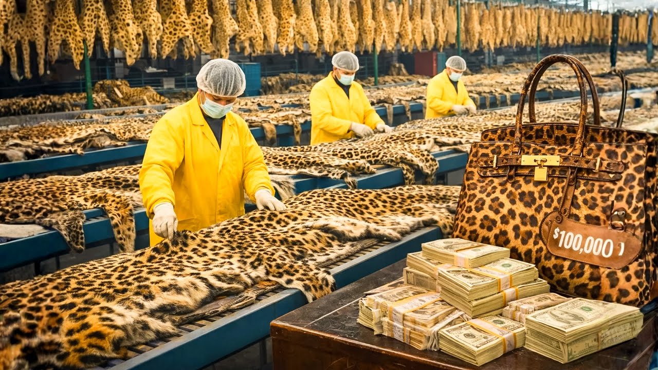 Inside the Leopard Leather Factory 🐆 How Leopard Skin Becomes Million Dollar Luxury Full Process