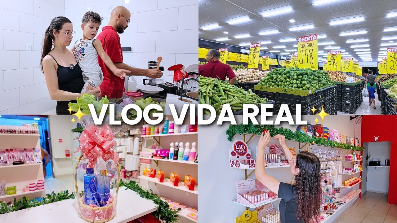 FOMOS NO ATACADÃO HORTIFRUTI 🍉🛒 DESABAFO SOBRE VIDA PERFEITA & DECORANDO NOSSA LOJA PRO NATAL 🎄✨