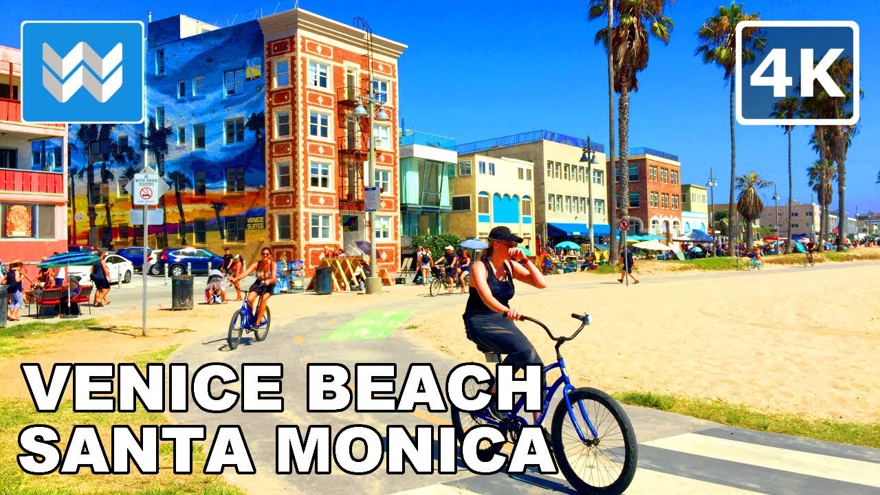 🚴 Venice Beach ● Santa Monica ● Pacific Palisades - Virtual Cycling Bike Ride - California USA [4K]