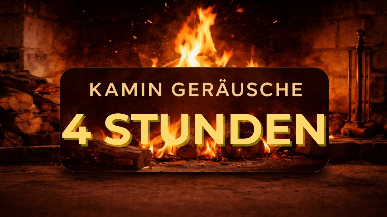 Kamin Geräusche zum Einschlafen – 4 Stunden | Schwarzer Bildschirm