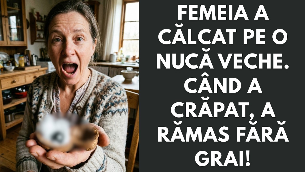Femeia a călcat pe o nucă veche. Când a crăpat, a rămas fără grai!