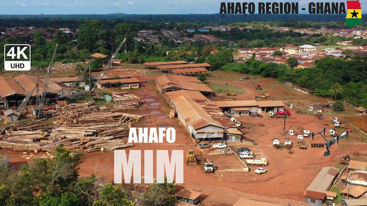 Mim Aerial View in The Asunafo North Ahafo Region of Ghana 4K