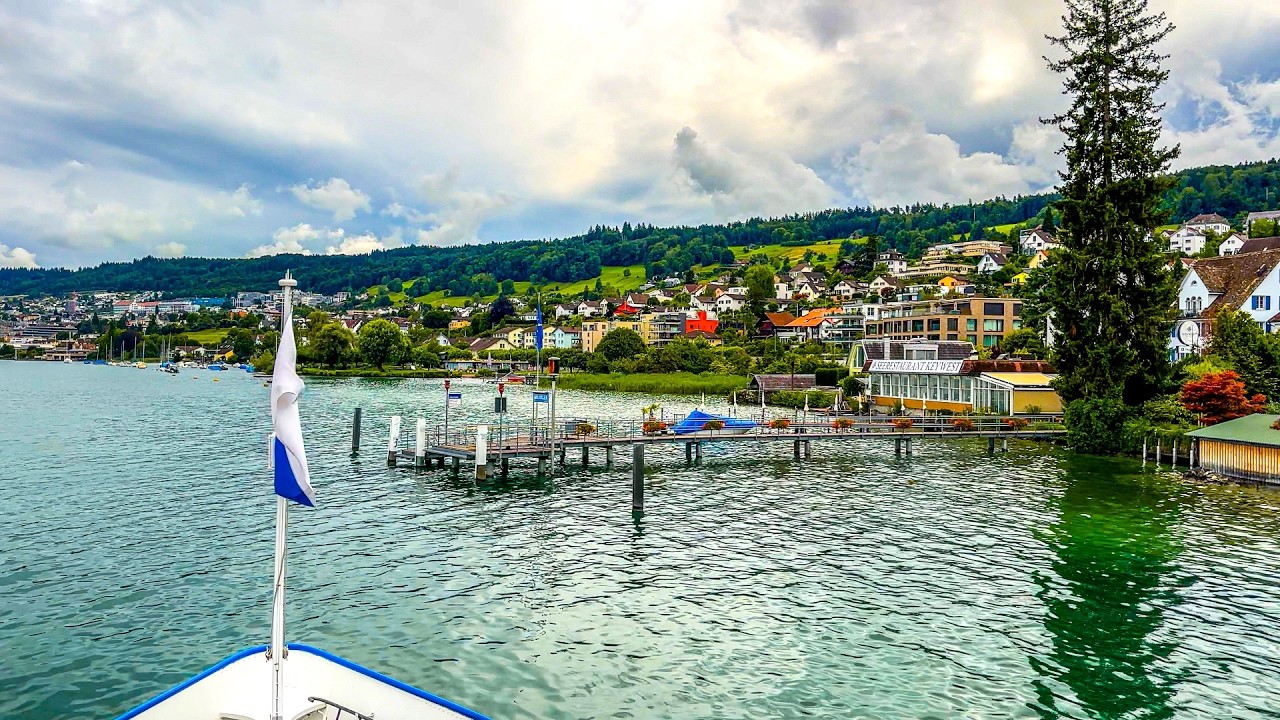 Расслабляющая прогулка на лодке по Цюрихскому озеру в Швейцарии 🇨🇭