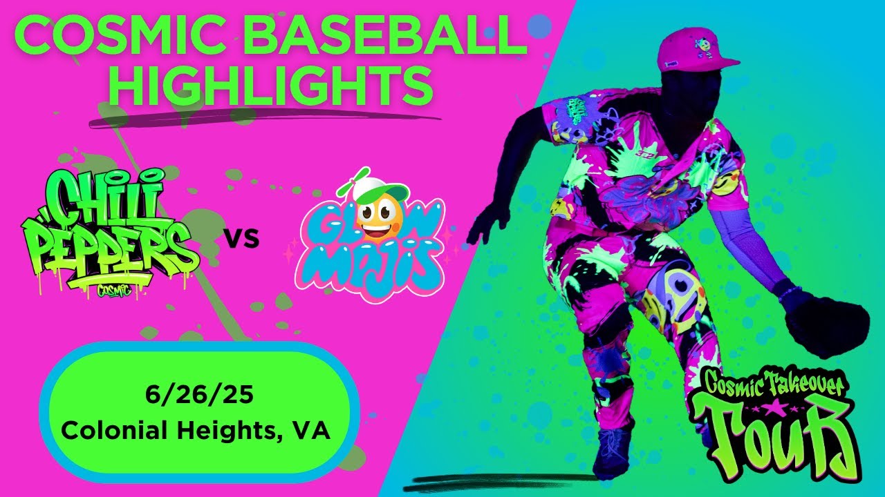 Cosmic Baseball Highlights – 6/26/25 – Cosmic Chili Peppers vs. Glow Mojis | Colonial Heights, VA