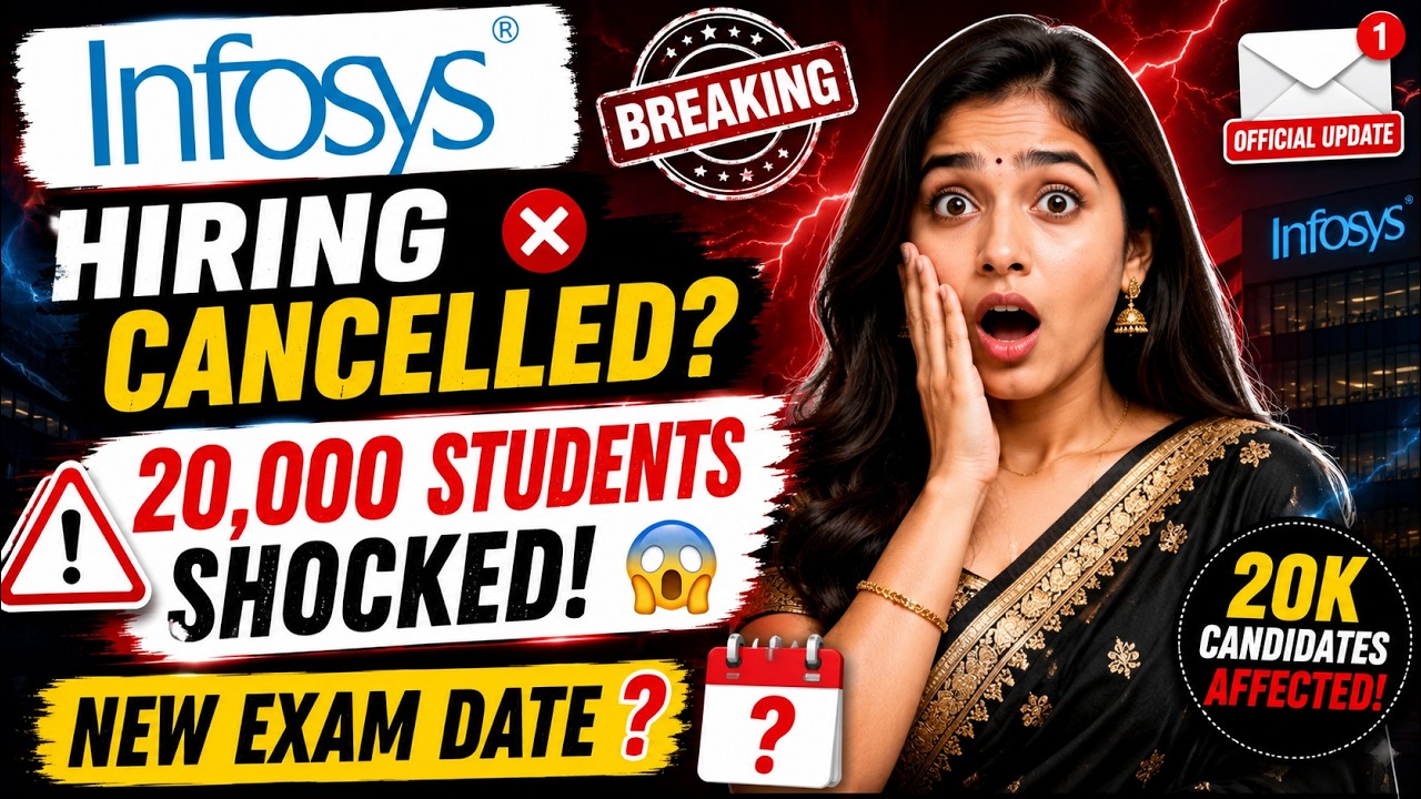 😱Infosys Biggest Hiring Update 20,000+ | Exam, Results | Exam Postponed |