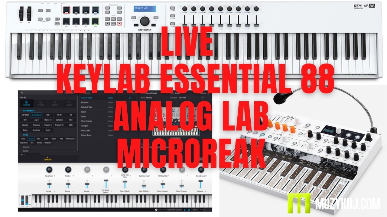 LIVESTREAM ARTURIA KEYLAB Essential 88, MicroFREAK, ANALOG LAB