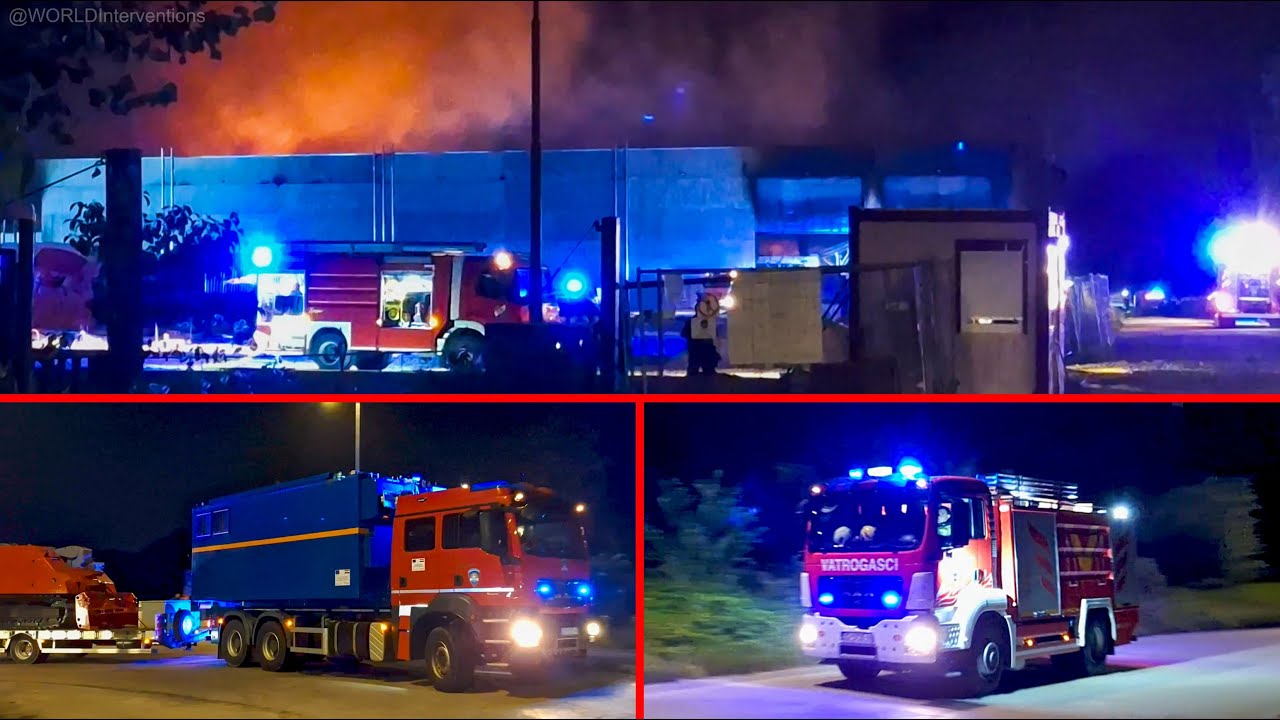 [ZAPRE&Scaron;IĆ WAREHOUSE FIRE] Intervention of Croatian Firefighters, Police and Civil Protection