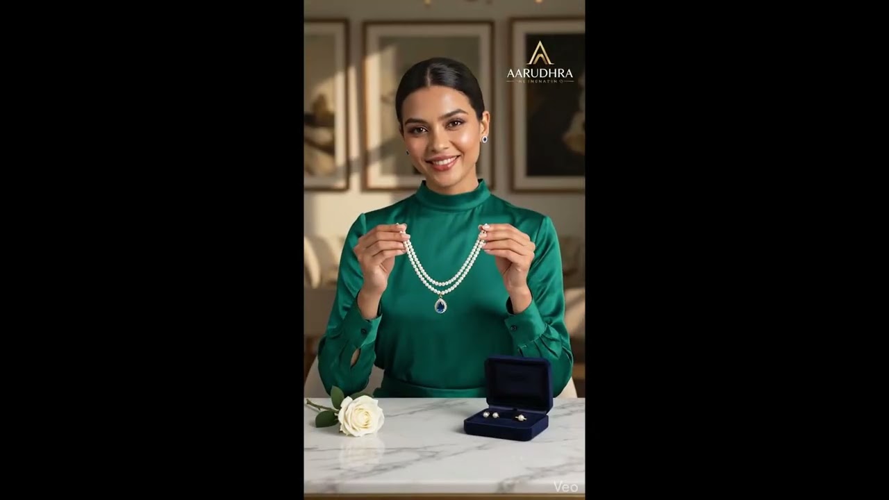 Handcrafted premium necklace with white beads and a luxuorious gift