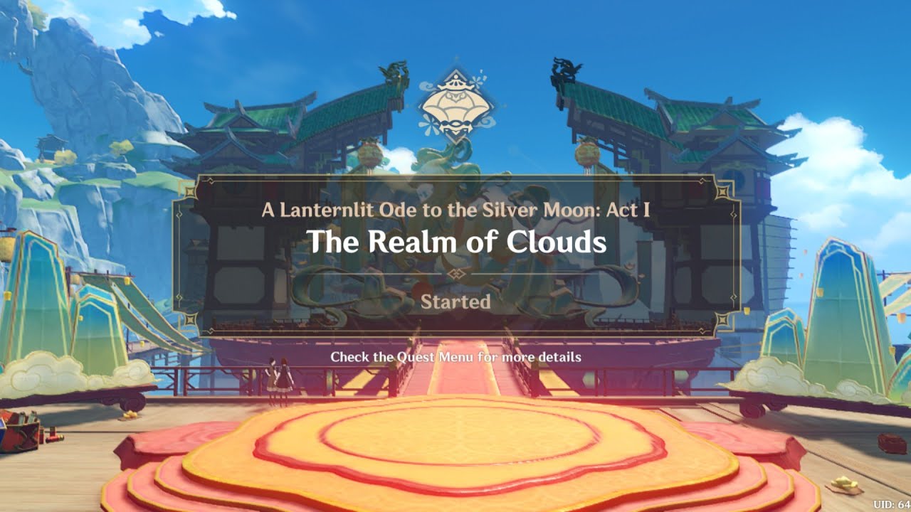 My Genshin Impact Gameplay Lantern Right Act 1 A Lantern Ode to The Silver Moon:The Realm of Clouds 
