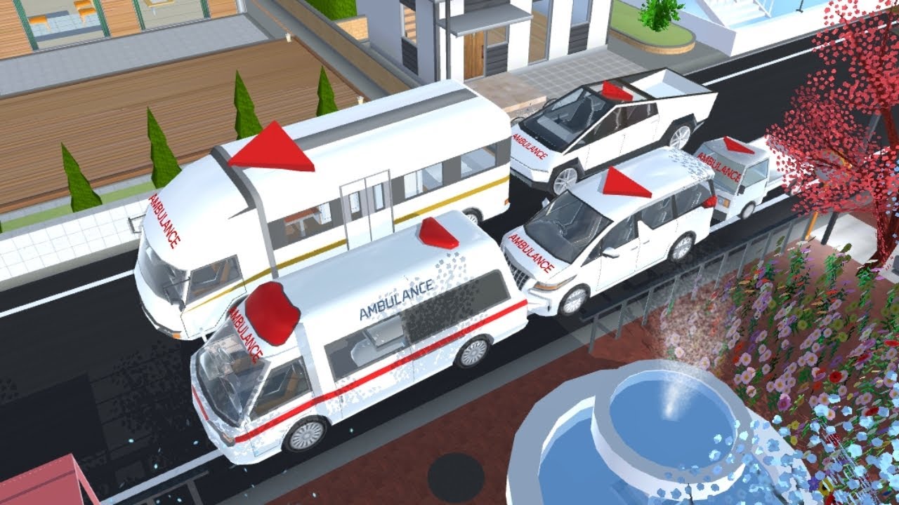 All Ambulance Car 🚑 Parked at New Sakura Road 🛣️ Sakura School Simulator 