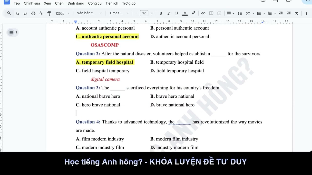 [LIVE 7.3.2026] KIẾN THỨC VỀ CỤM DANH TỪ & LOẠI TỪ trong đề thi THPTQG và ĐGNL- Học tiếng Anh hông?