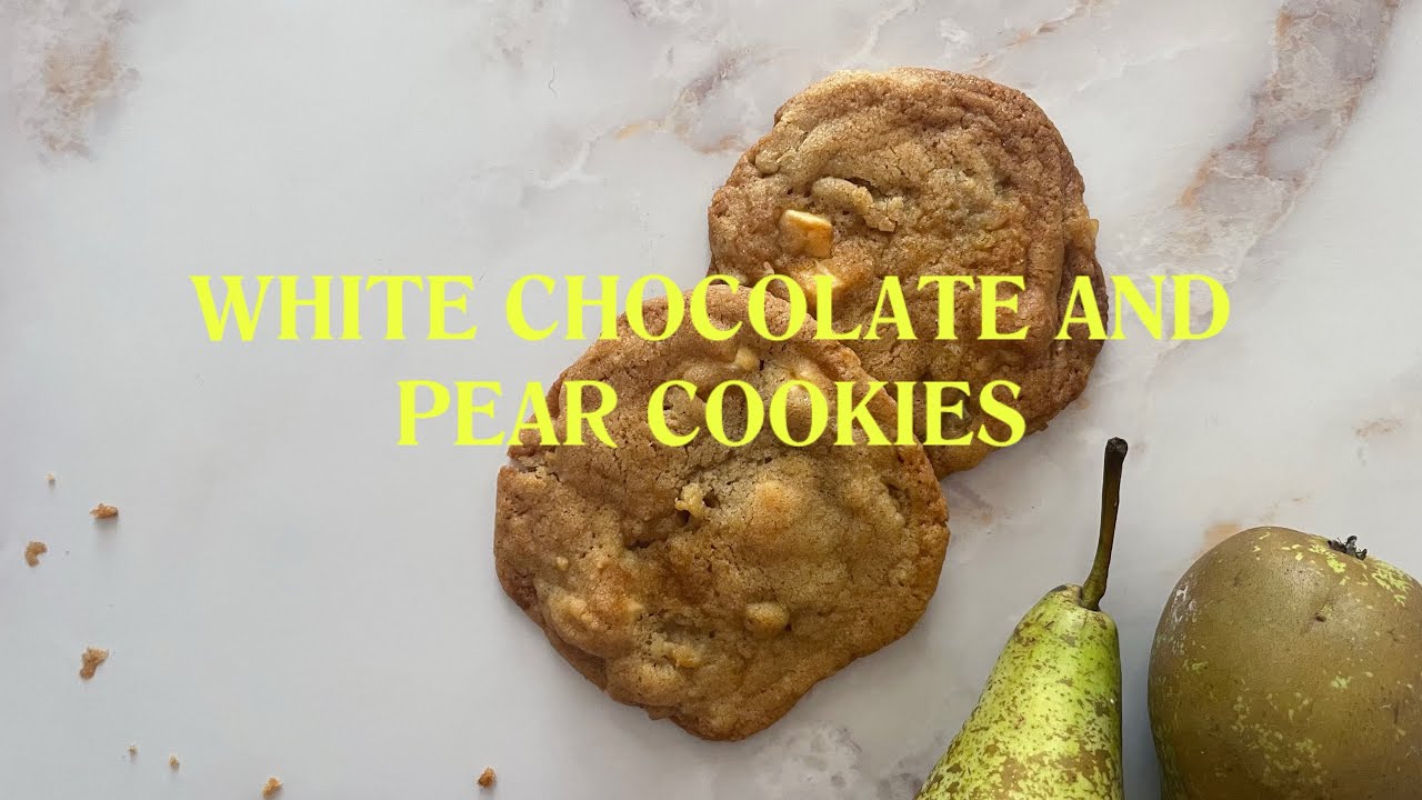 Baking White Chocolate and Pear Cookies with Lime and Cardamom by Ottolenghi