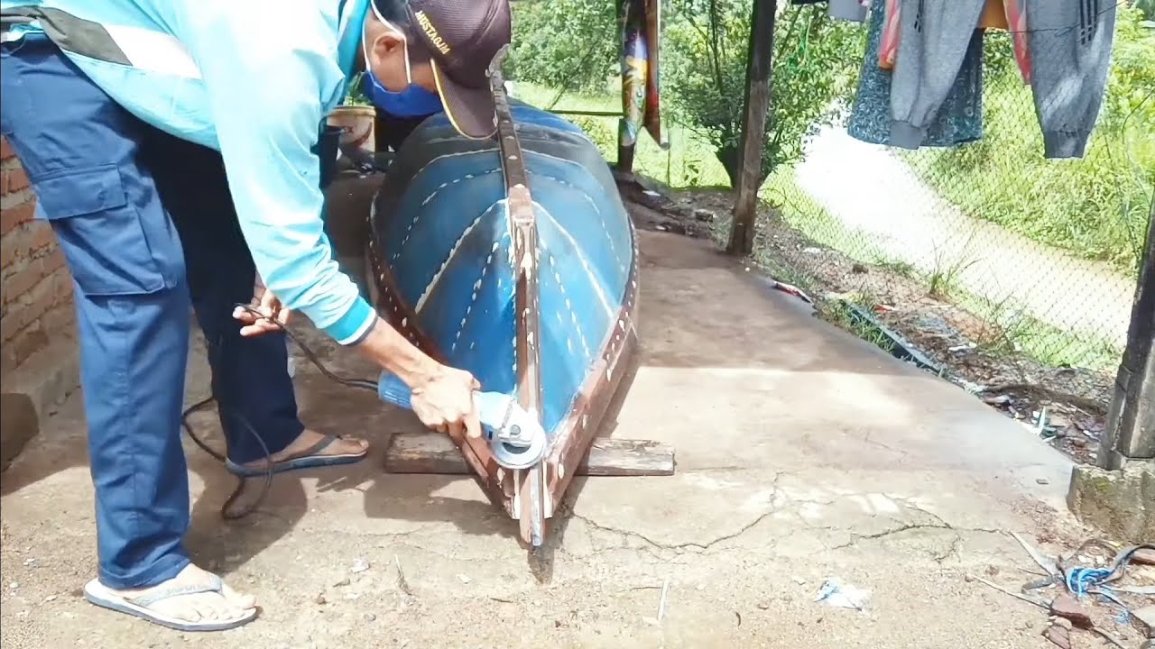 Membuat Sendiri Perahu Drum Plastik‼️Rangka Kayu Besi/Ulin