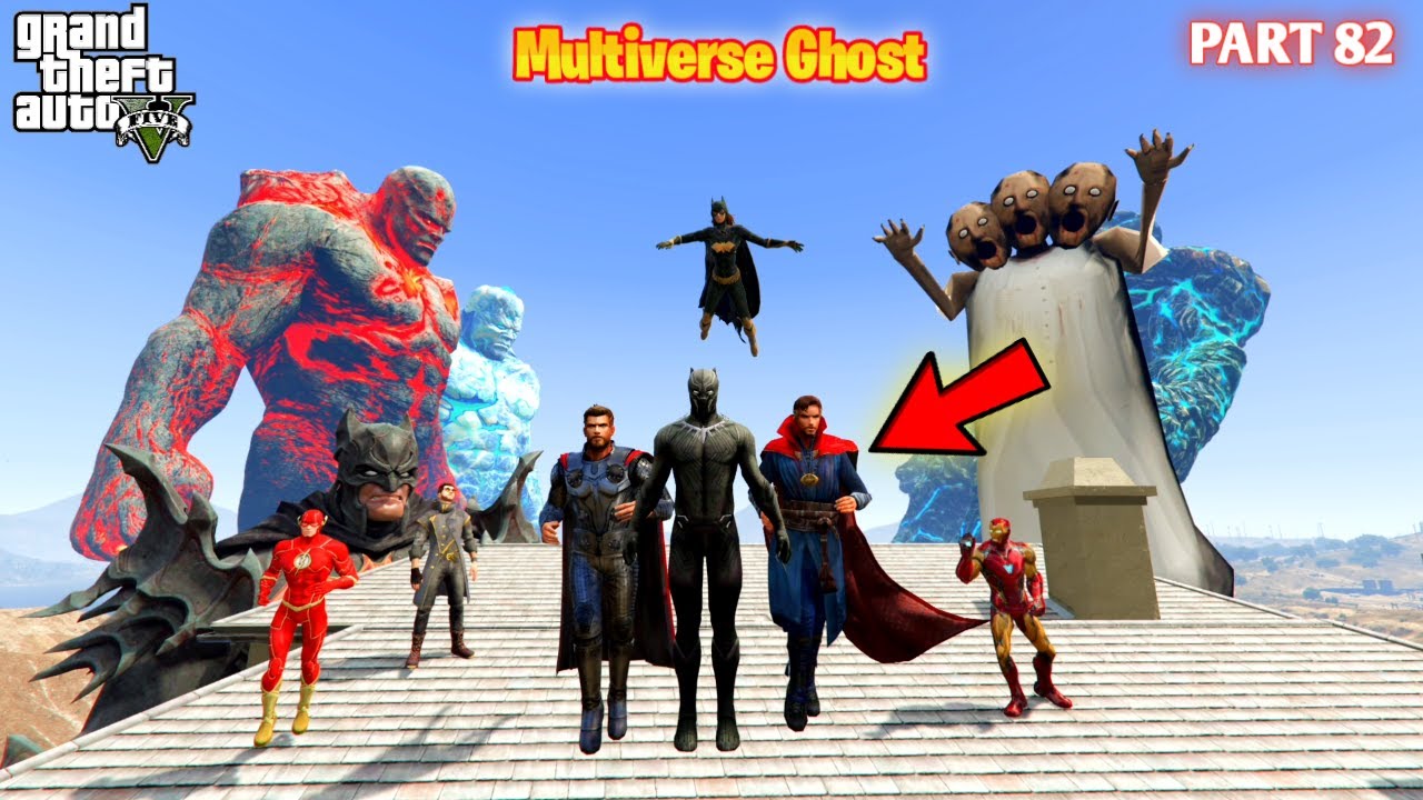 Multiverse Ghost Can Thor Black Panther Save Black Adam Ironman in GTA5 #82