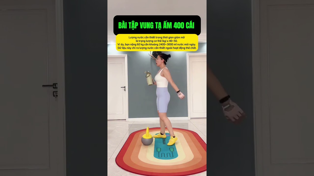 BÀI TẬP VUNG TẠ ẤM 400 cái. Kettelbell giúp: mông cong, eo thon, tay săn chắc, vai mỏng 