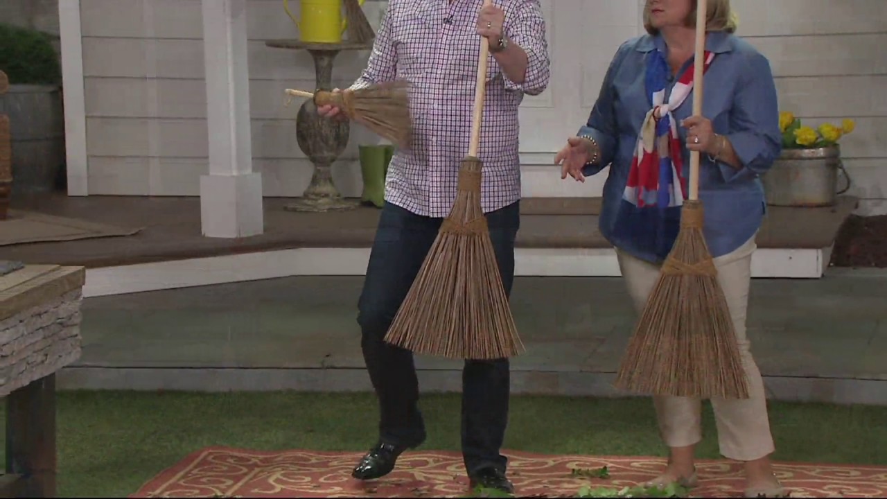 Ultimate Innovations Indoor/Outdoor Coconut Broom & Whisk Set on QVC