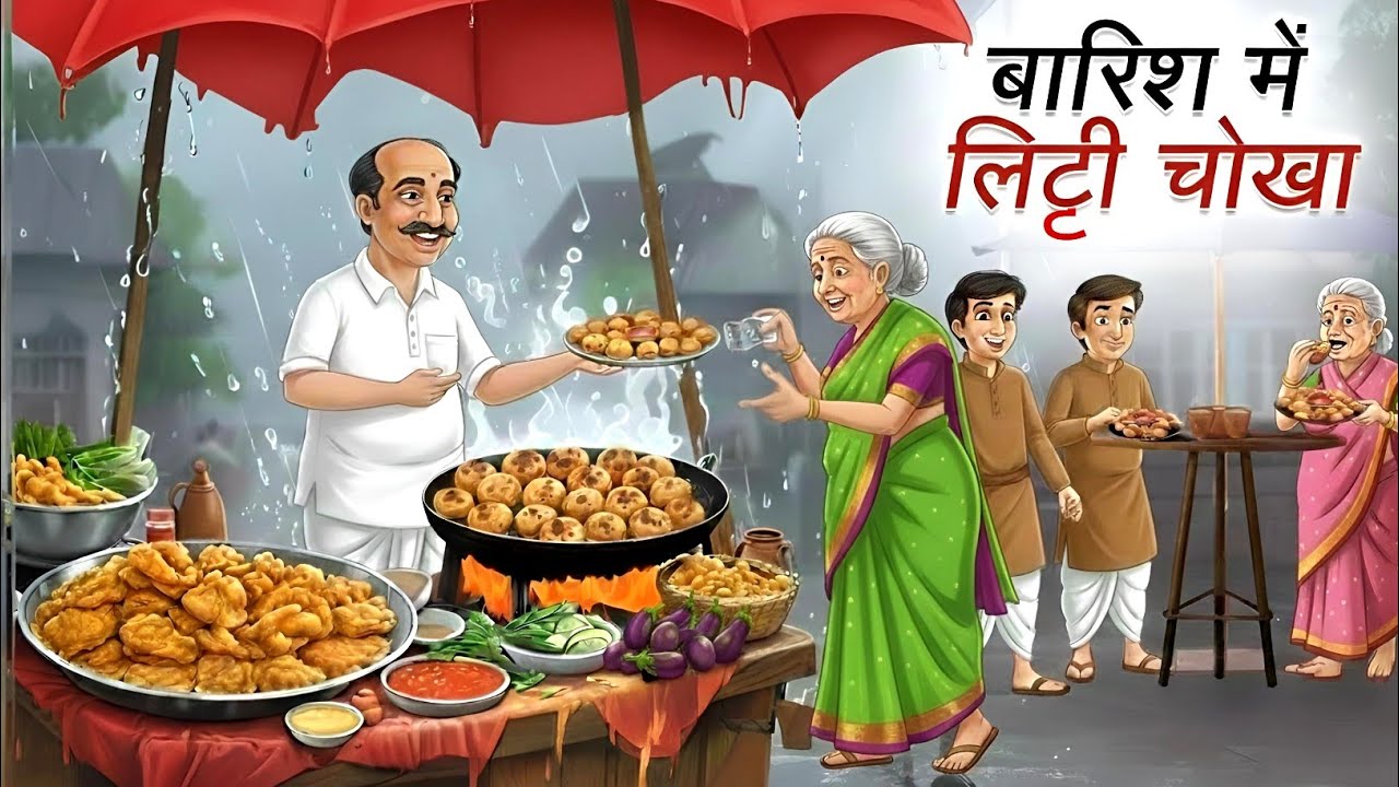 बारिश में  लिट्टी चोखा किंग! BARISH ME LITTI CHOKHA KING | HINDI KAHANIYA | HINDI STORIES 