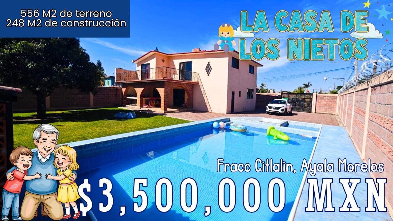 🏡VENDO CASA ESCRITURADA 😱 Disfruta con los mas pequeños ❤️ en  AYALA MORELOS ‼️