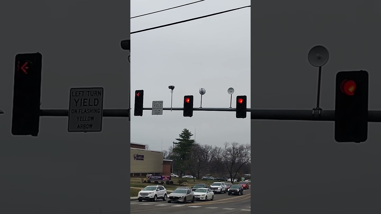 Flashing The Traffic Lights At Affton High School On A Chilly And Foggy Day 