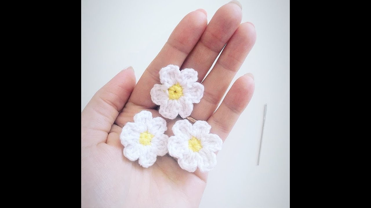Kwiatek stokrotka na szydełku - crochet flower daisy, very easy and simply