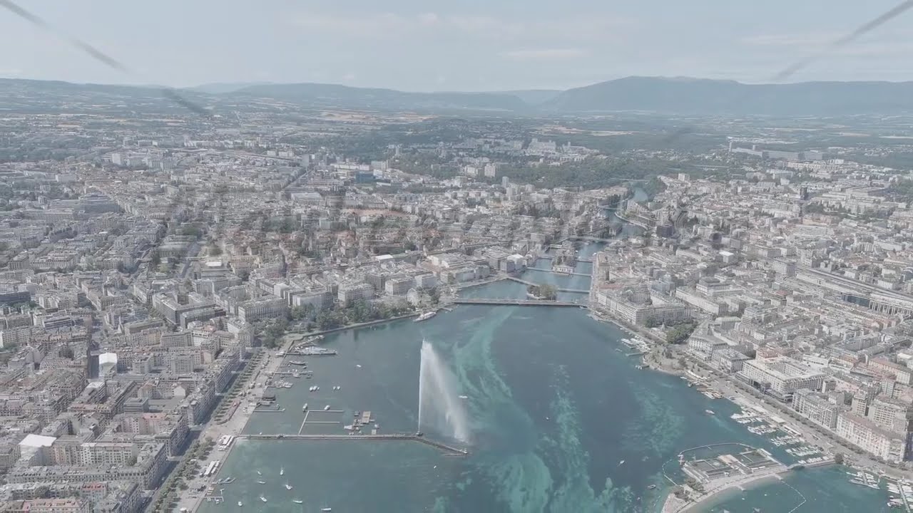 A-Log. Geneva, Switzerland. Fountain Je-Deau. Large fountain jet up to 140 meters. The main attra...
