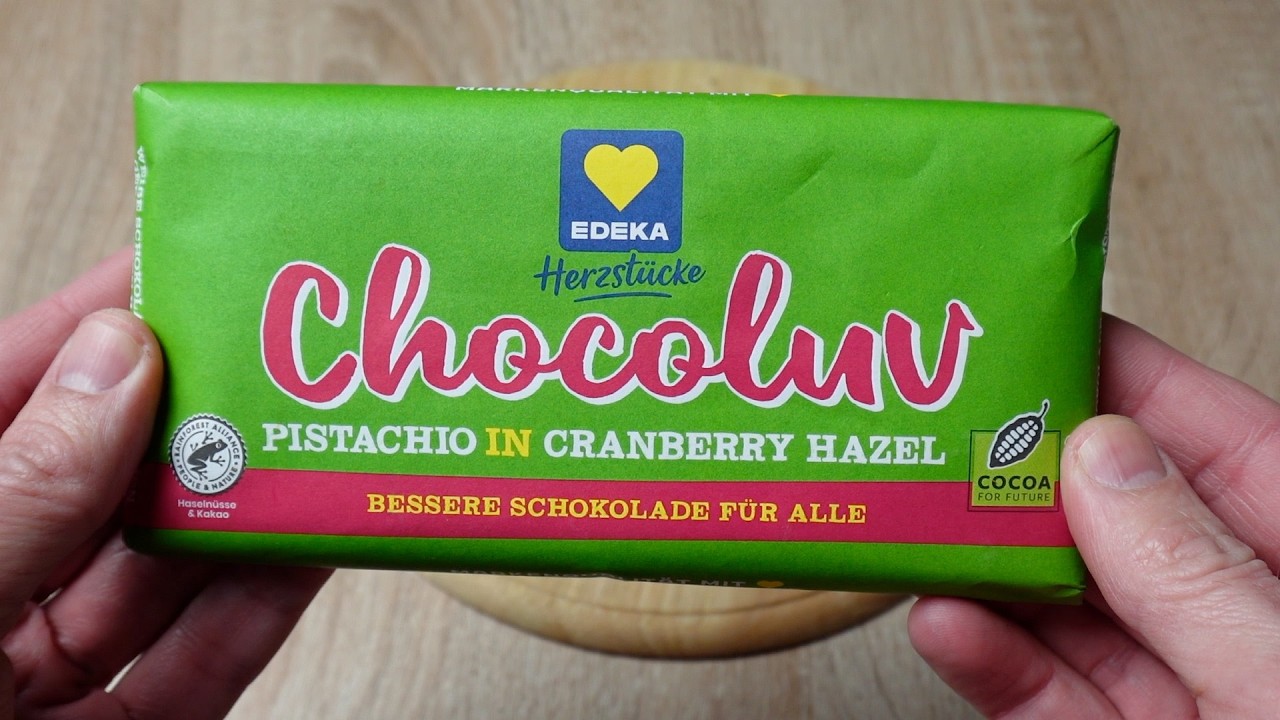 Edeka Herzstücke Chocoluv Pistachio in Cranberry Hazel Schokolade 🍫 Wie schmeckt sie ?
