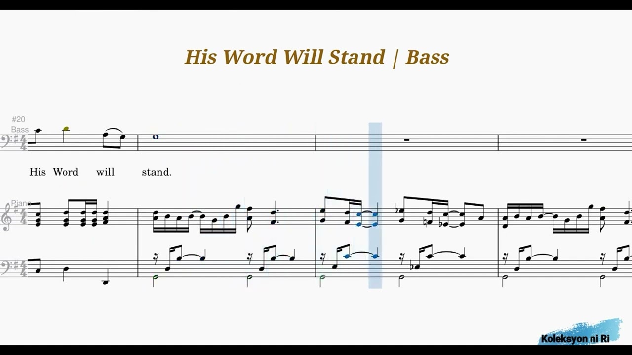 His Word Will Stand | Bass | Vocal Guide by Bro. Josh Formeloza