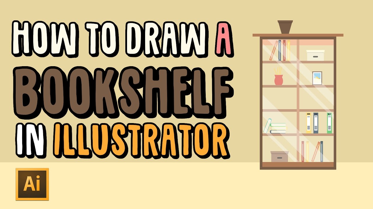 [How to draw] Bookshelf | Illustrator Tutorial