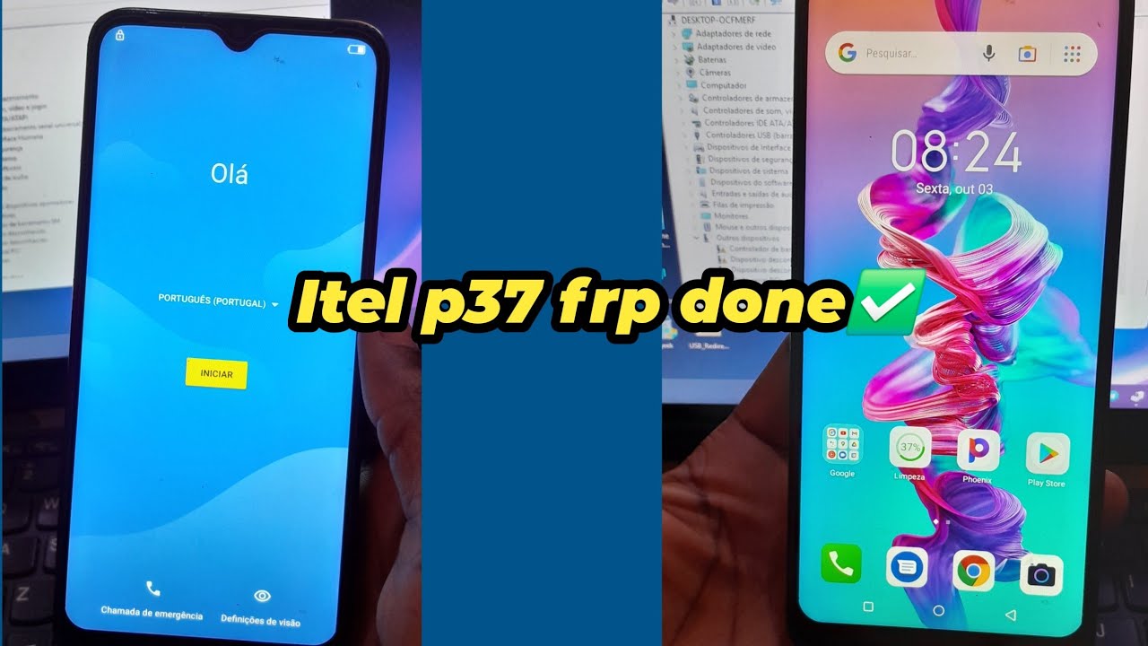 Itel p37 frp sem Internet sem computador 