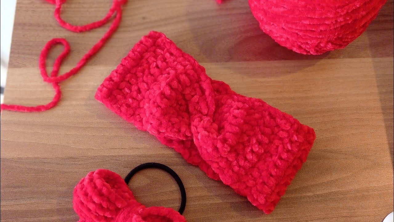 20 Dakikada Kadife İpten Kolay Saç Bandı Yapımı // Kolay Bandana #easycrochet