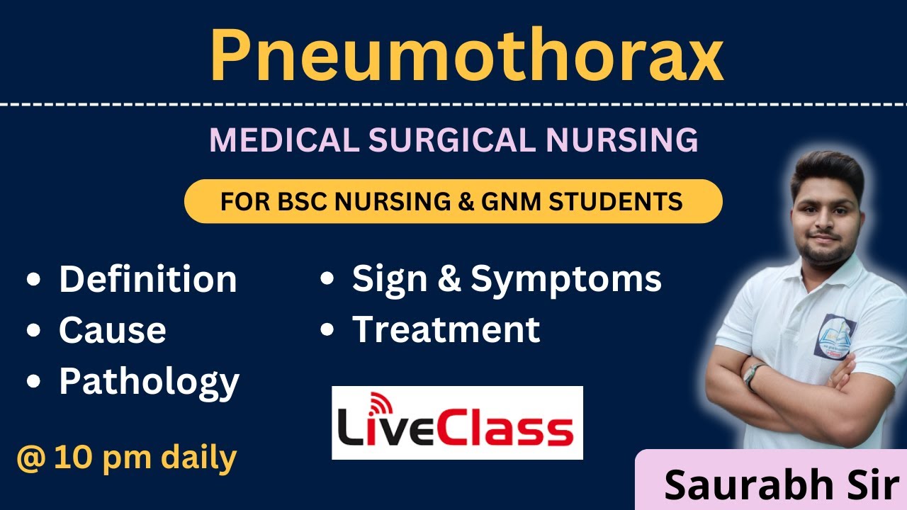 Pneumothorax|| medical surgical nursing || For Bsc Nursing and GNM students