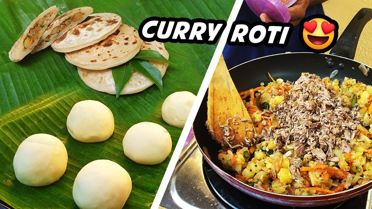Curry Roti Recipe | Make Curried Fish Roti | Special Fish Filling Roti - Street Cooking