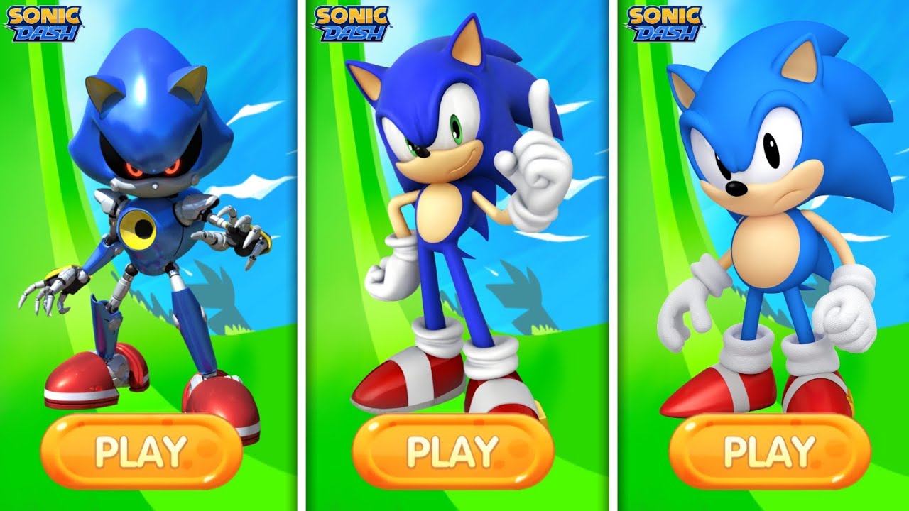 Sonic Dash - Sonic Vs Metal Sonic Vs Classic Sonic - All characters unlocked Gameplay 