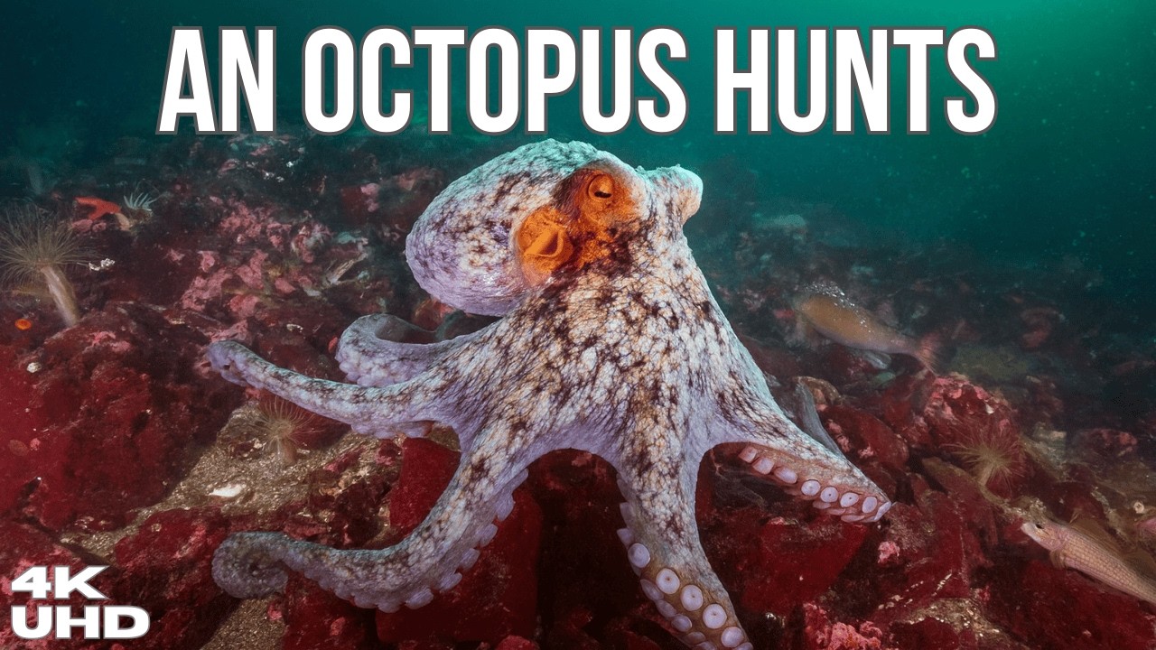 Why Do Fish Follow Octopuses? Watch This Giant Pacific Octopus Hunt