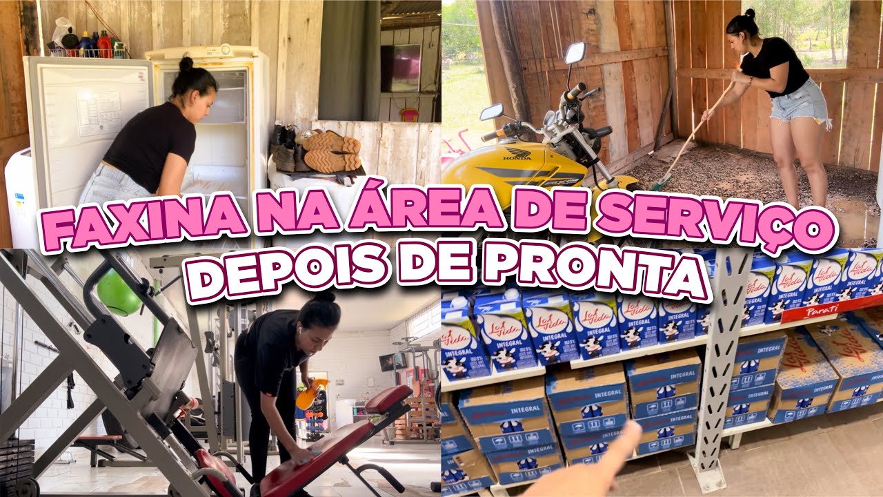 PRIMEIRA FAXINA NA ÁREA DE SERVIÇO DEPOIS DE PRONTA ✨+ FICOU DO JEITO QUE SEMPRE IMAGINEI 🥰 