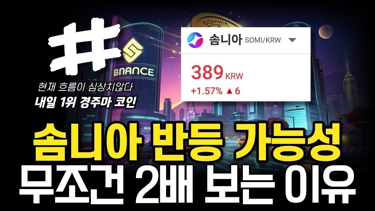 솜니아 차트 해부! 왜 단기 2배 반등 가능성을 열어둘 수 있는지 #솜니아