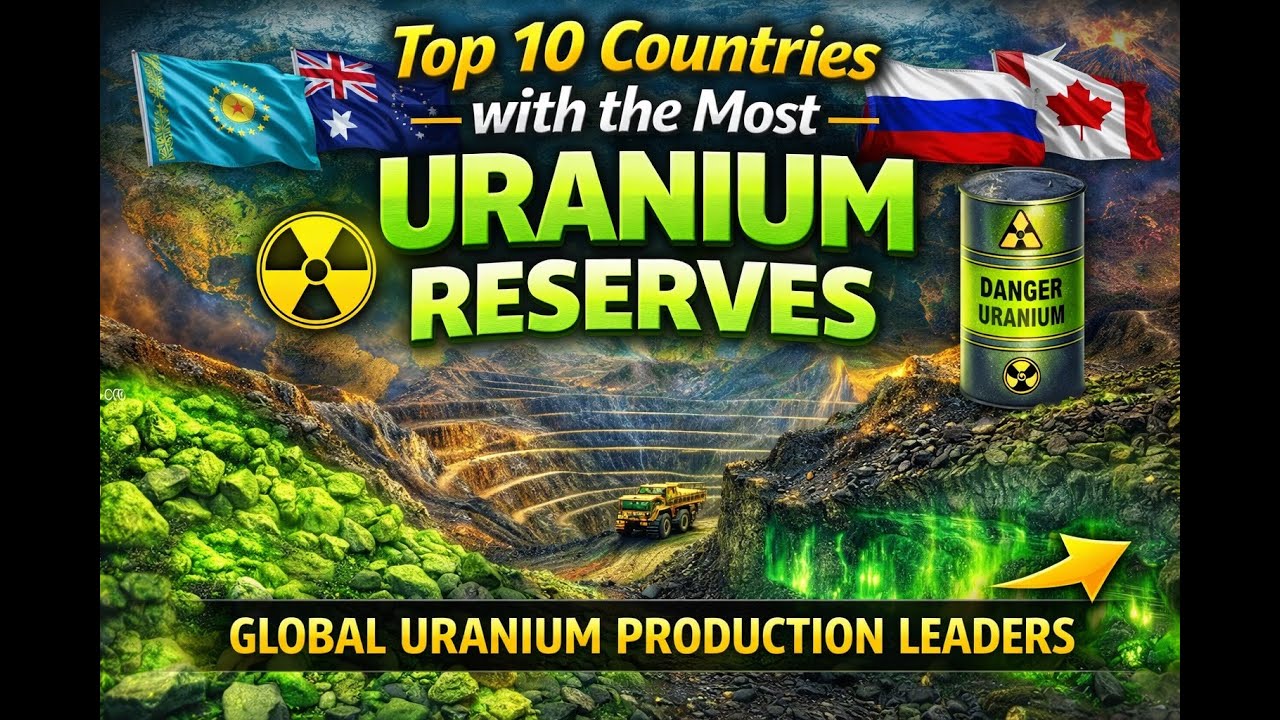 Top 10 Countries with the Most Uranium Reserves 🌍   Global Uranium Production Leaders