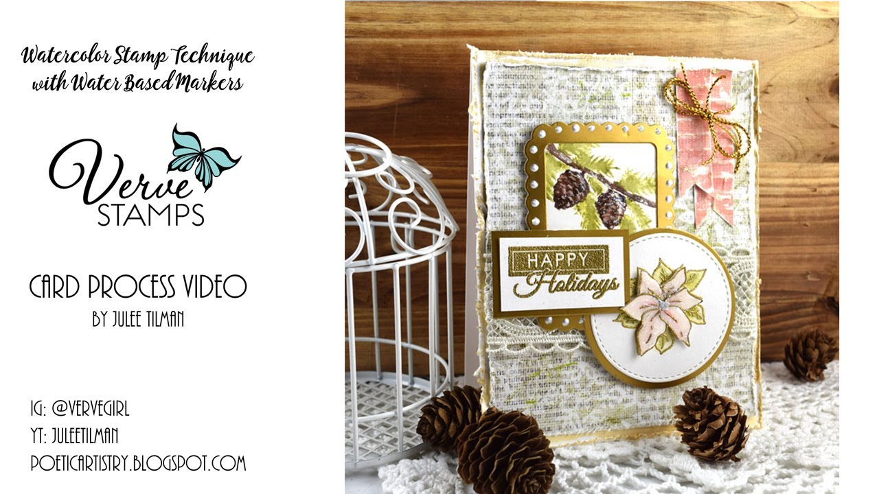 Verve Stamps - Water color stamping technique with water based markers