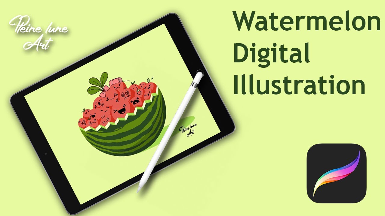 Watermelon 🍉 Digital Illustration #digital #illustation #art #Design #tutorialfor