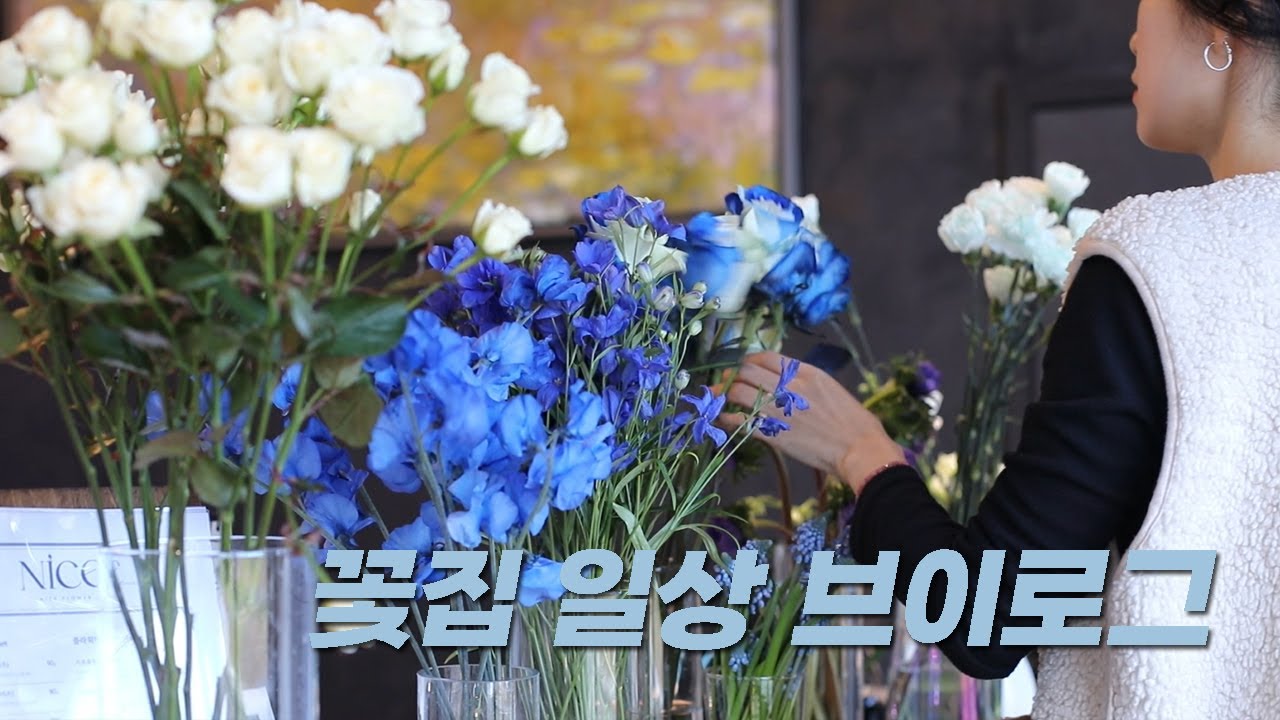 18 꽃집브이로그 : 플로리스트 일상 vlog 컨디셔닝 꽃다발 만들기 꽃바구니 윈덤그랜드부산호텔프로포즈 생화