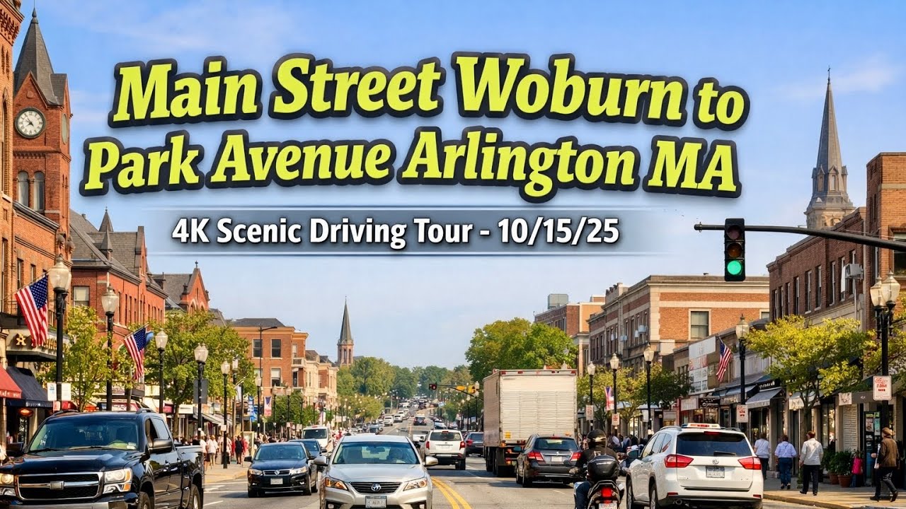 Main Street Woburn to Park Ave Arlington MA | 4K Scenic DrivingTour (10/15/25)