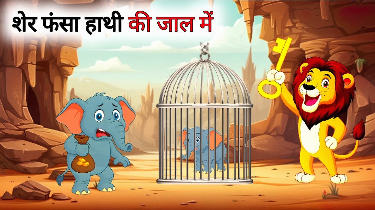हाथी फंसा शैर कि चुंगूल में || hathi aur Sher || Animal Cartoon Kahaniya || Moral Story 