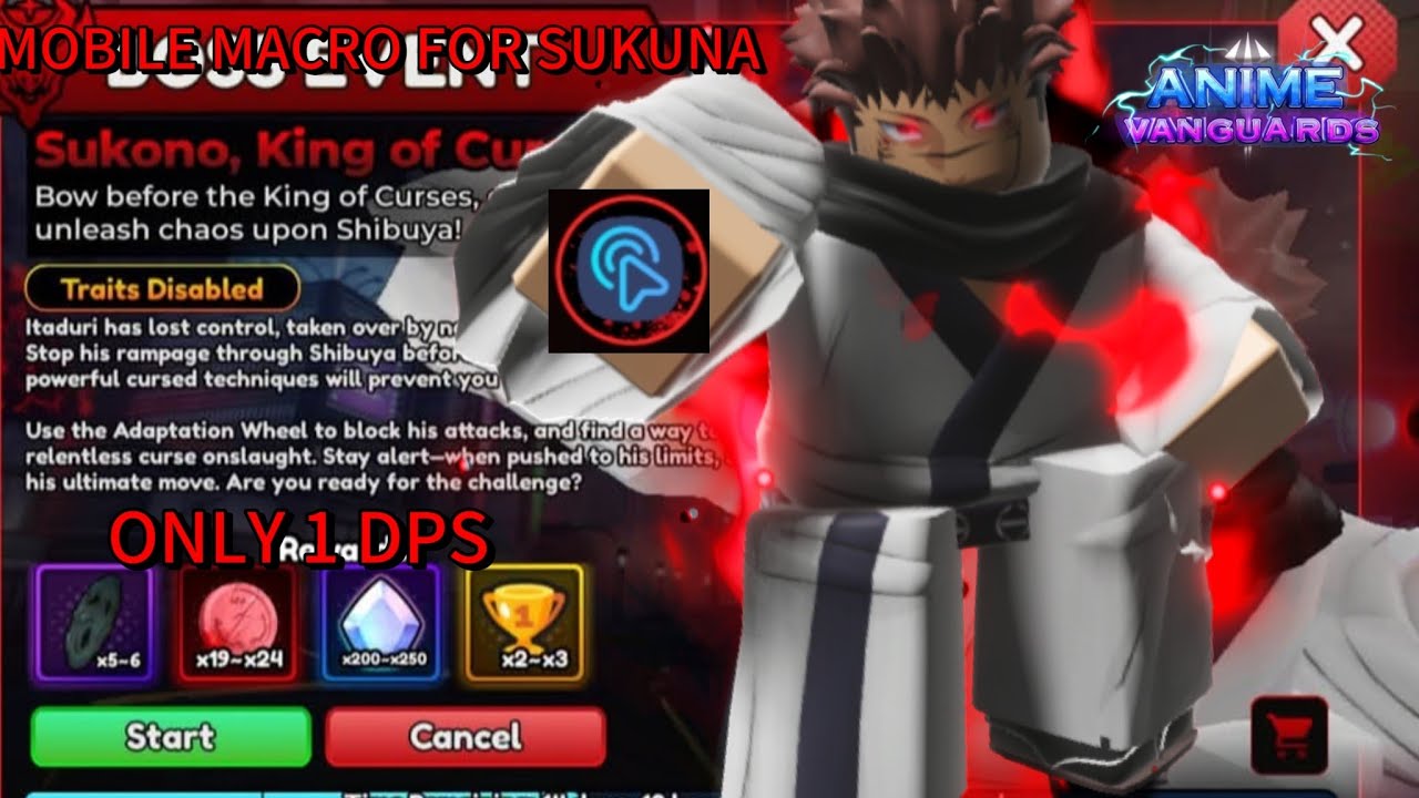 How To Macro/AFK Farm the Sukuna Boss Rush on Mobile In Anime Vanguards