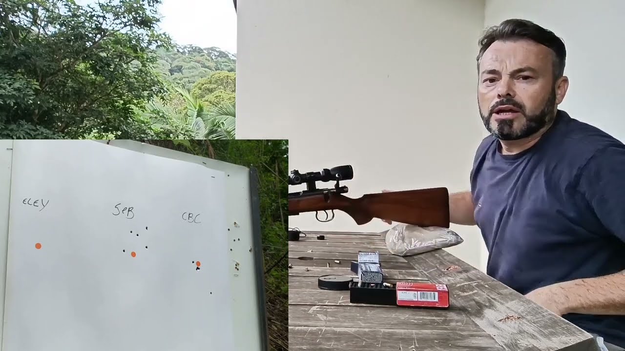 Rifle CZ 22lr. a 100m. - munições CBC, Sellier&Bellot e Eley Tenex