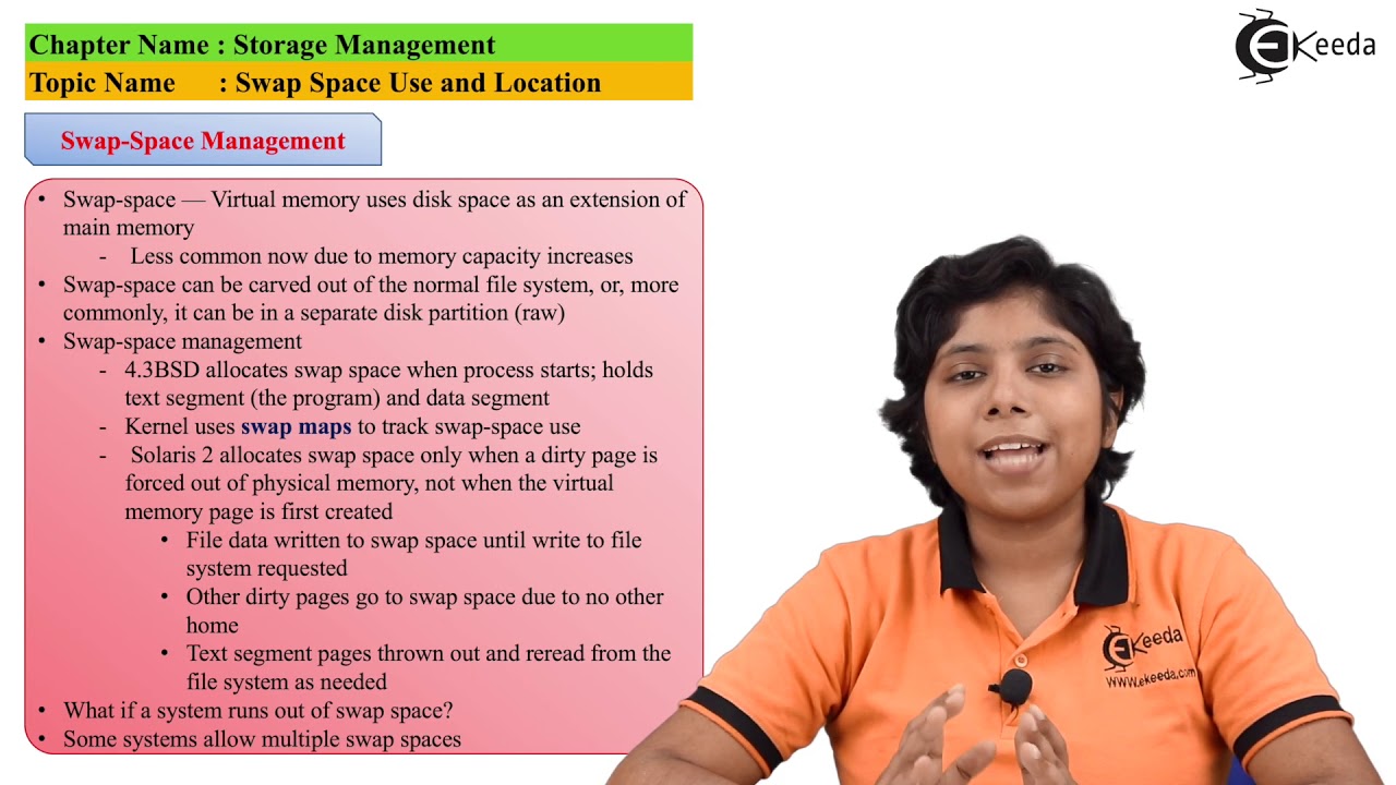 Swap Space Use and Location - Storage Management - Operating System