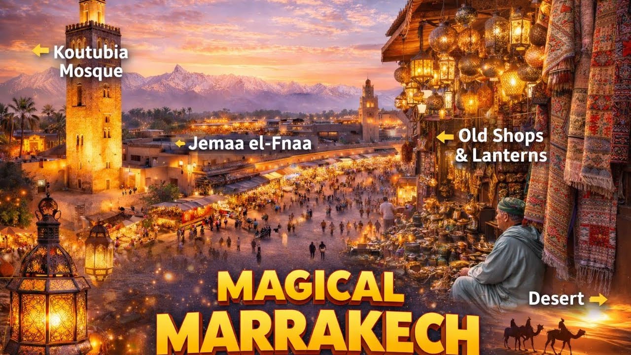 Walking tour Marrakech, old Madina, jamia al Fina Square and Menara Mall Morocco