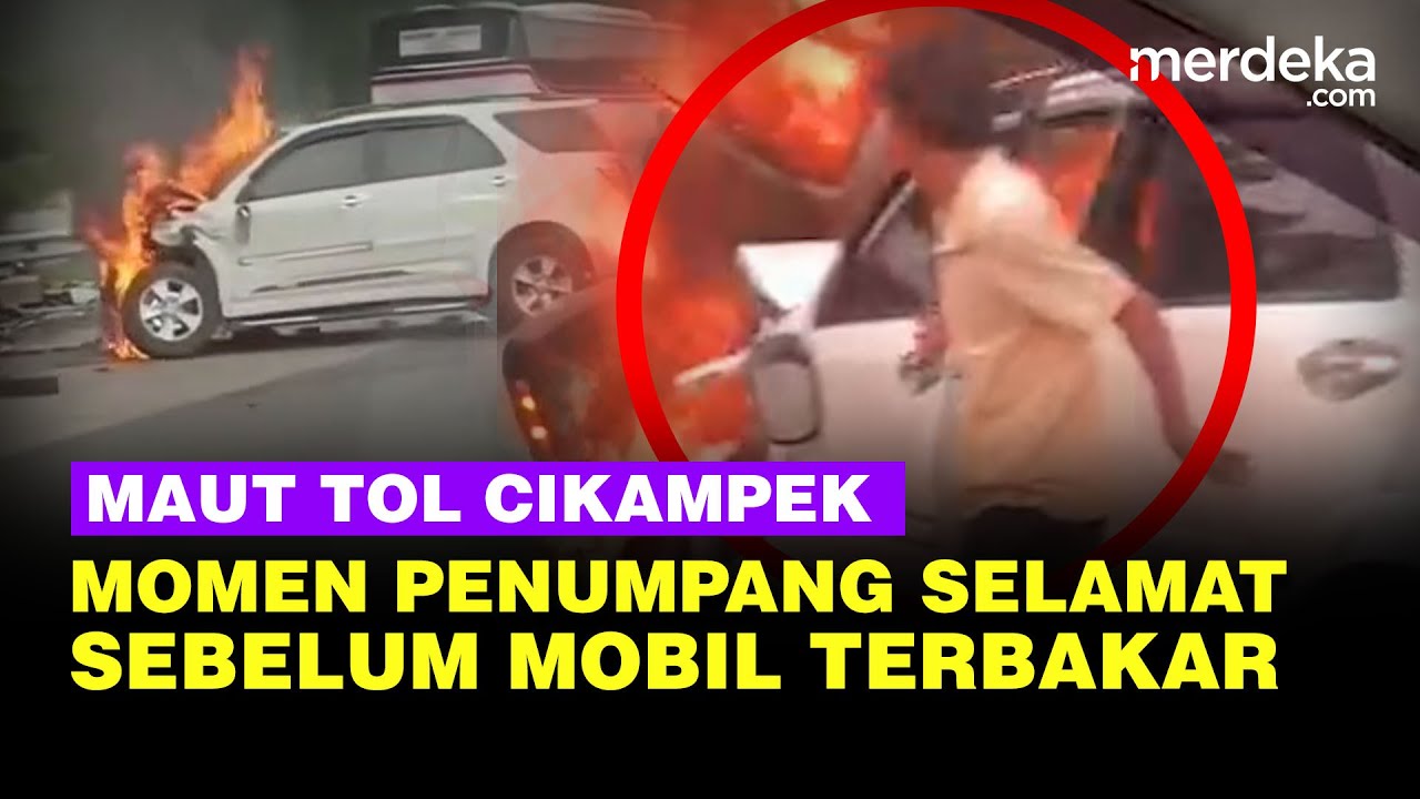 Dramatis! Momen Korban Selamat Kecelakaan Tol Cikampek KM58 Keluar Mobil Sebelum Terbakar