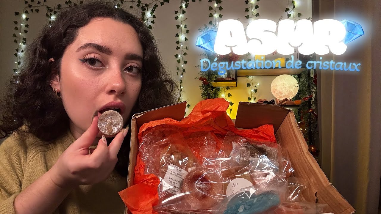 🌙 ASMR FRANÇAIS : DÉGUSTATION DE CRISTAUX COMESTIBLE 💎 (tellement satisfaisant)