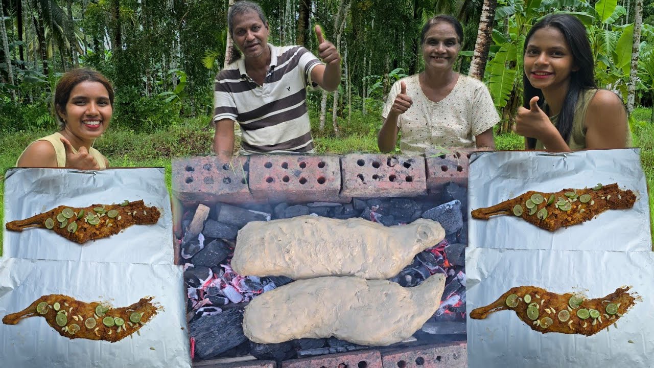 Baking mutton recipe / In The Village ရဲ့ ဆိတ်ပေါင်ရွံ့မီးဖုတ်😋